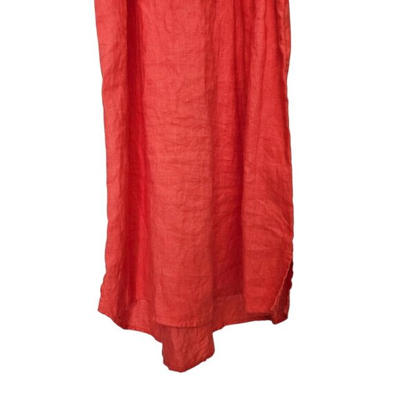 Women's - Sigrid Olsen Orange Linen Sleeveless Dress, Size Small - Picture 4 of 9